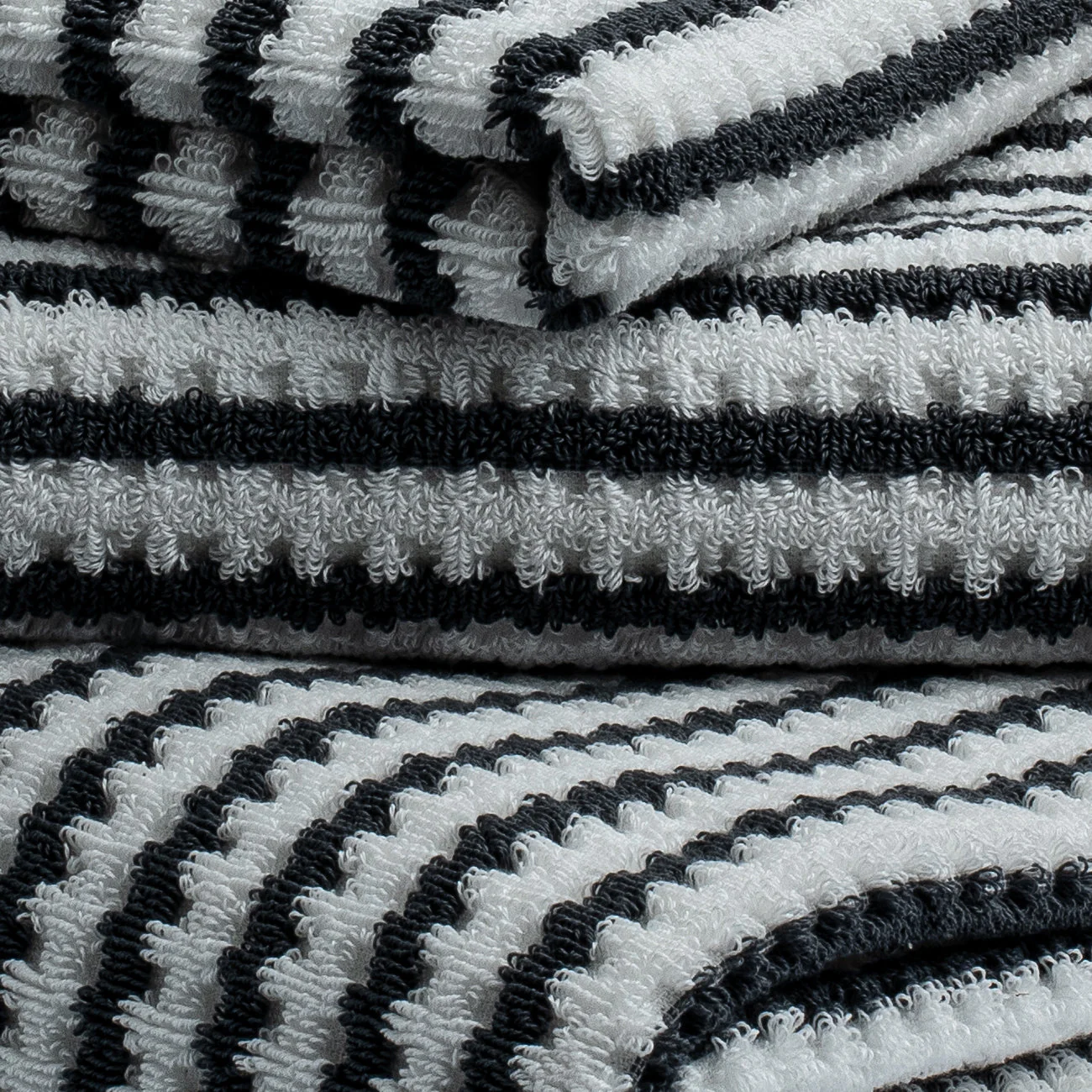 Bornova Hotel Waffle Fume Ivory Stripe by Turkish Towel Collection - Image 4