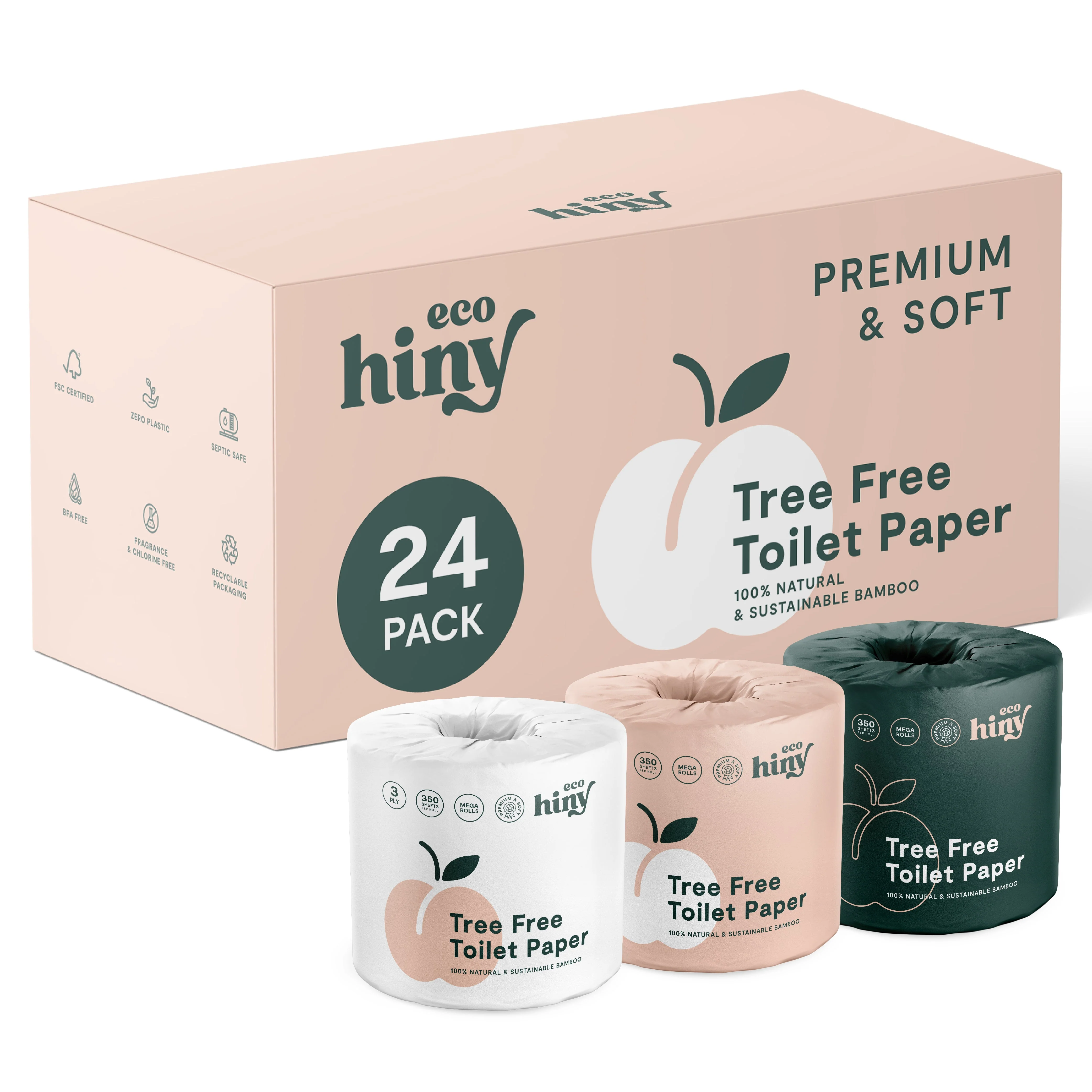 ecoHiny Premium Bamboo Toilet Paper | Mega Rolls, 3 PLY & 350 Sheets by ecoHiny - Image 11