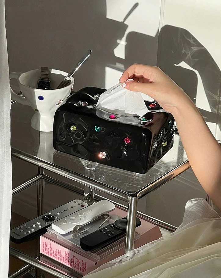 Handmade Ceramic Gemstone Tissue Box Cover - Image 10