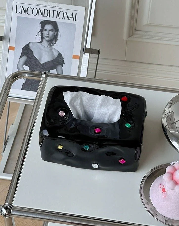 Handmade Ceramic Gemstone Tissue Box Cover - Image 11