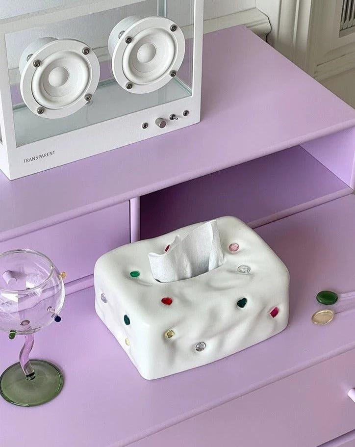 Handmade Ceramic Gemstone Tissue Box Cover - Image 3