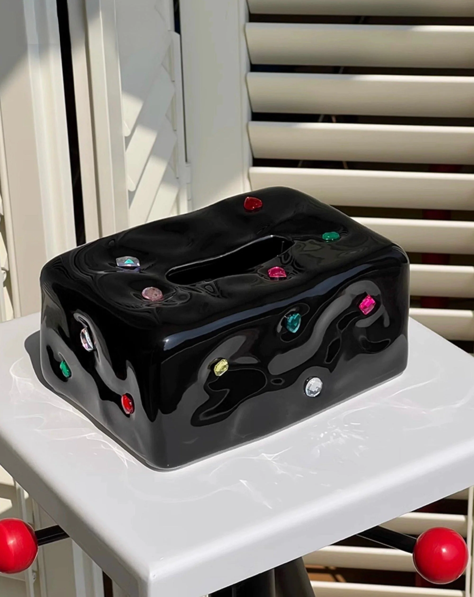 Handmade Ceramic Gemstone Tissue Box Cover - Image 4