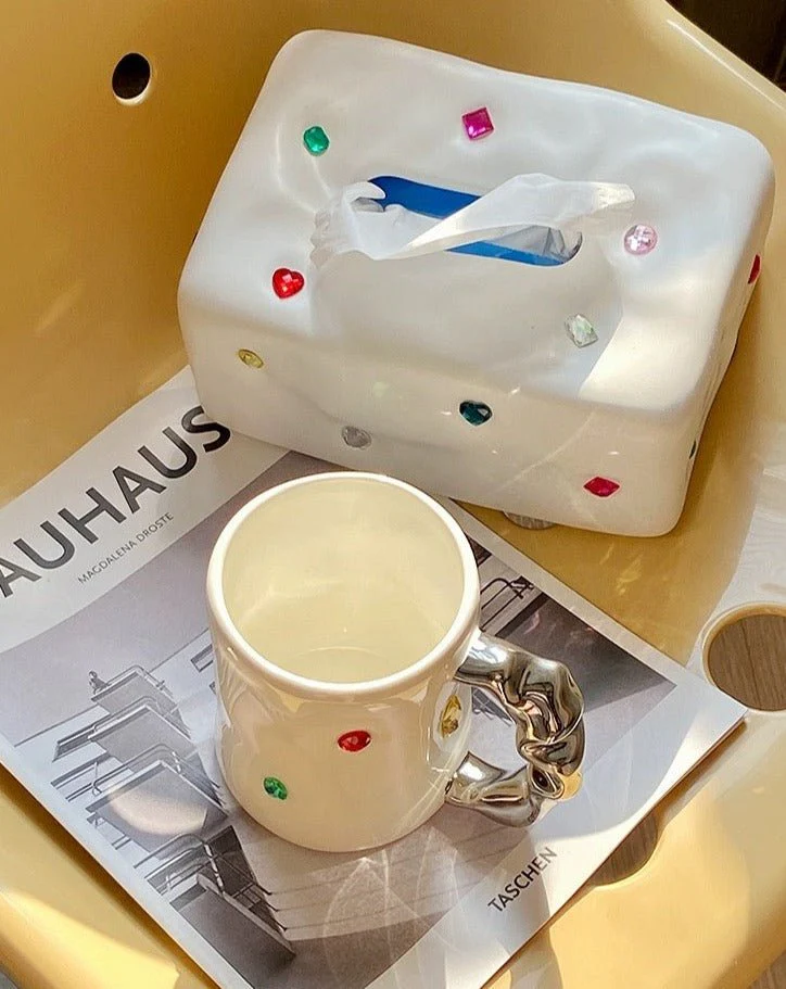 Handmade Ceramic Gemstone Tissue Box Cover - Image 5