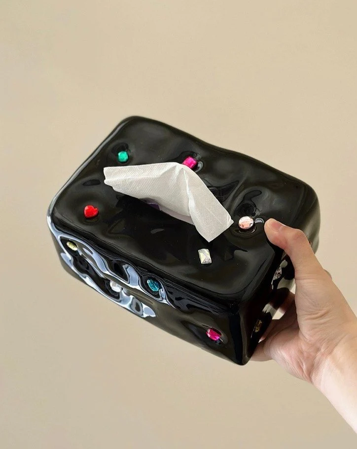 Handmade Ceramic Gemstone Tissue Box Cover - Image 6