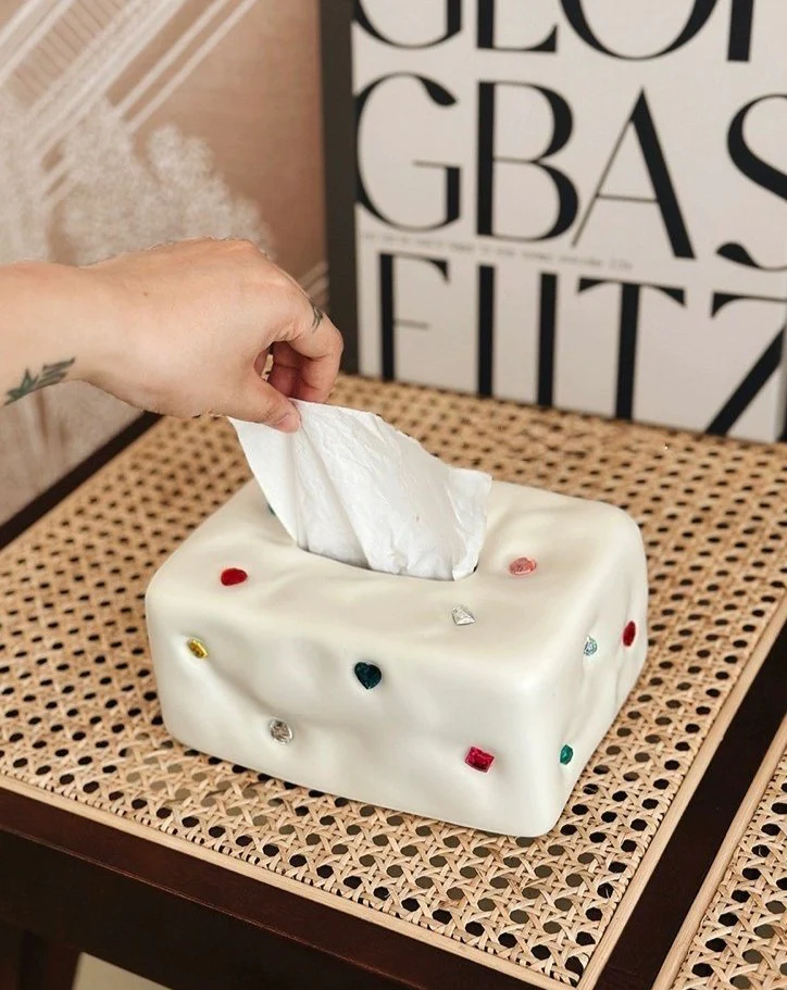 Handmade Ceramic Gemstone Tissue Box Cover - Image 7