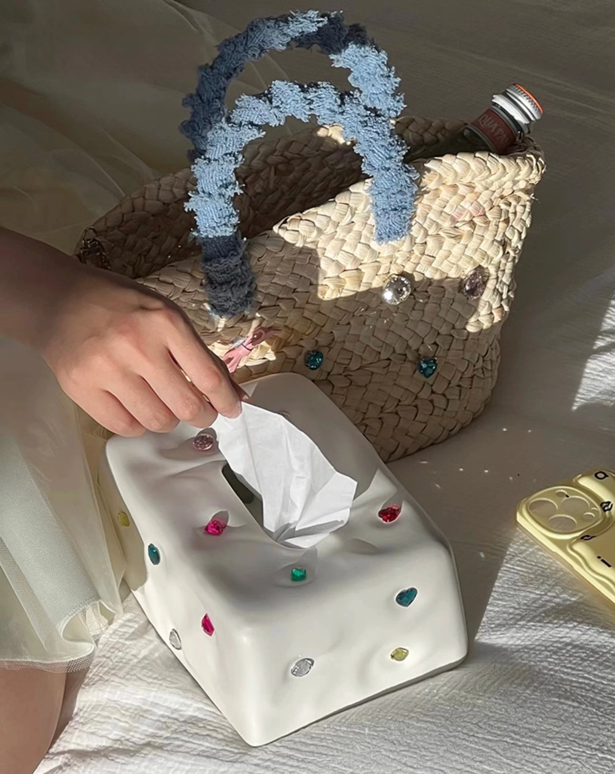 Handmade Ceramic Gemstone Tissue Box Cover - Image 8