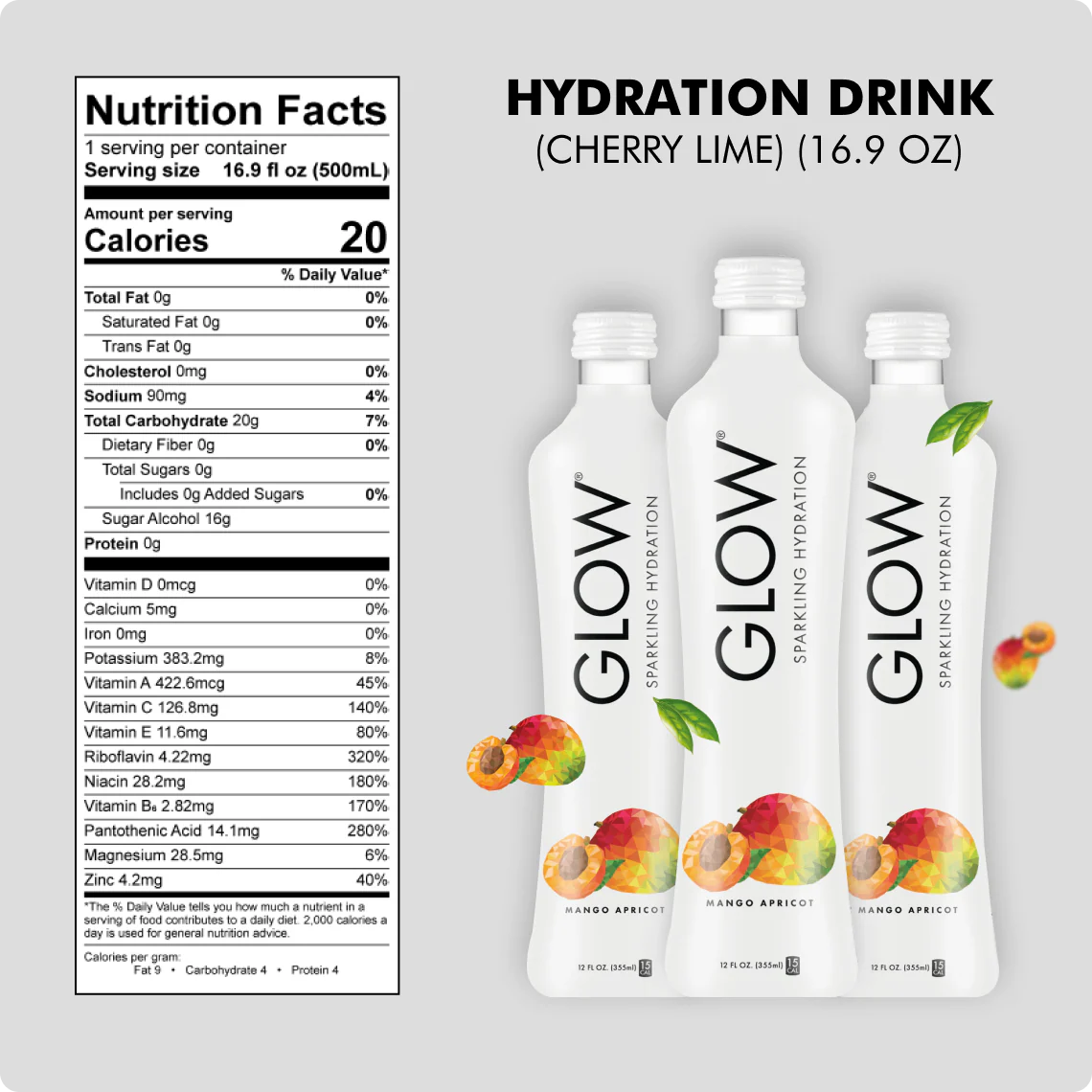 Mango Apricot Sparkling Hydration, 12 pack - Image 3