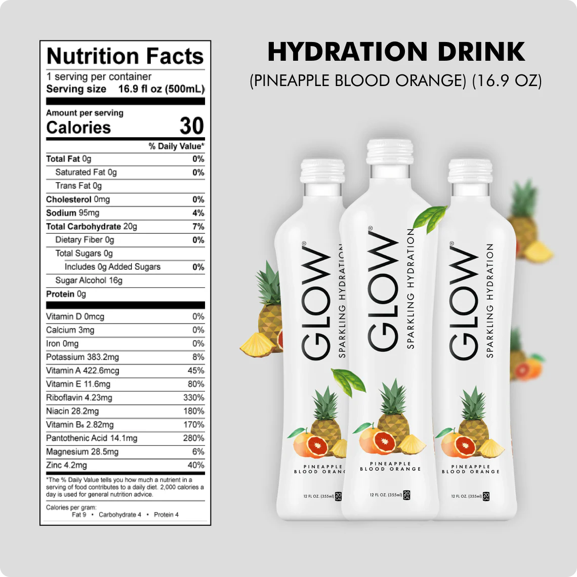 Pineapple Blood Orange Sparkling Hydration, 12-Pack - Image 3