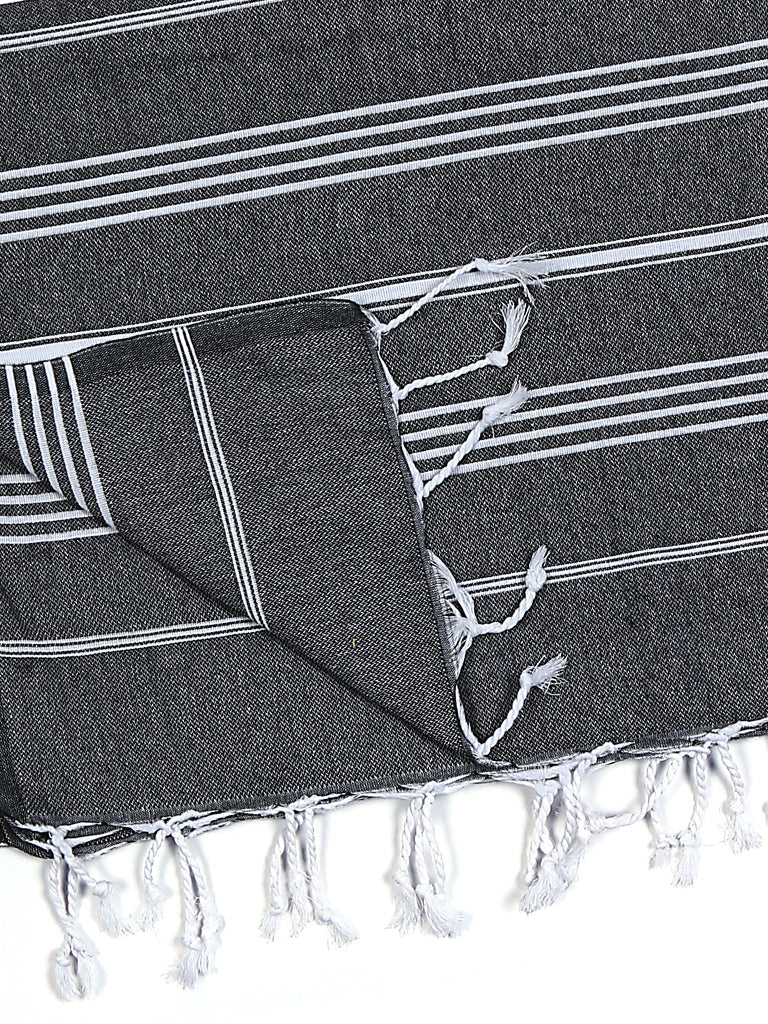 Pure Series: Sustainable Turkish Towel - Black by Hilana Upcycled Cotton - Image 5