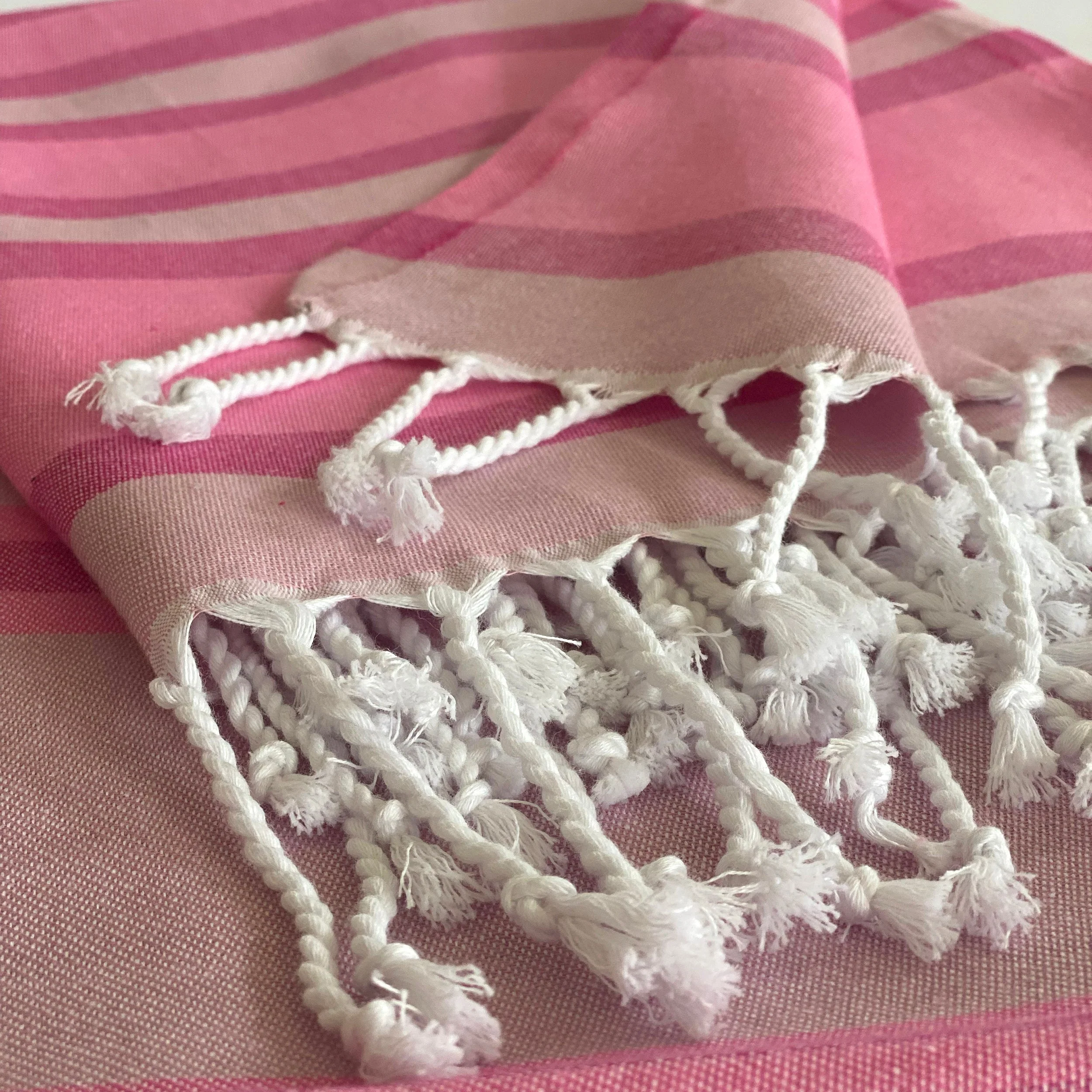 Samara Sustainable Turkish Towel Pink by Hilana Upcycled Cotton - Image 5